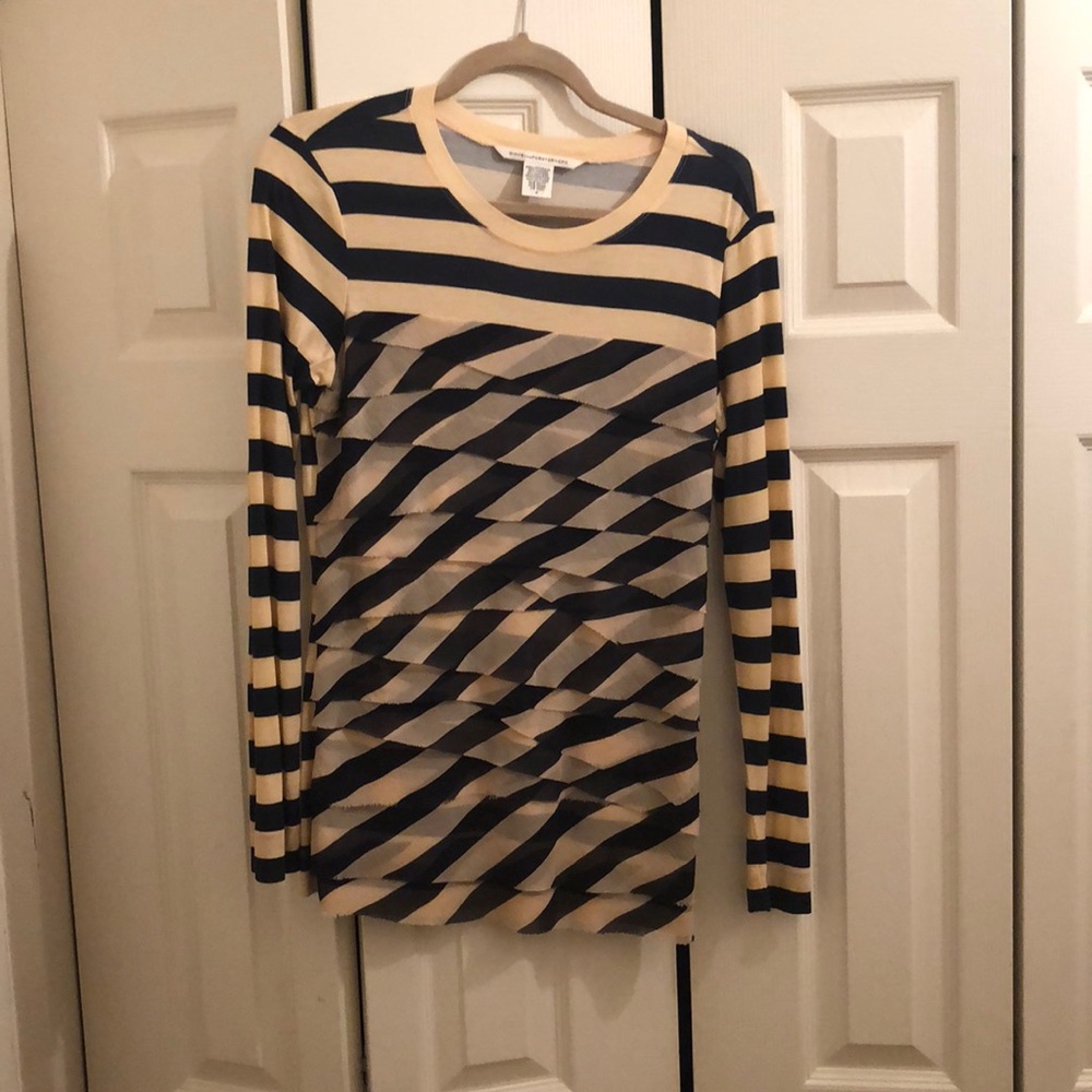 Striped DVF shirt with chiffon